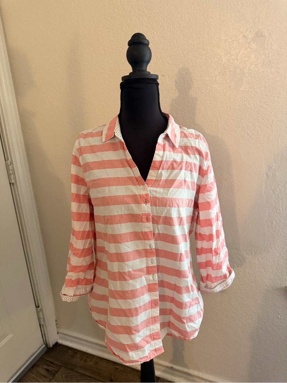 Zac & Rachel Pink and White Striped Button-Down Shirt